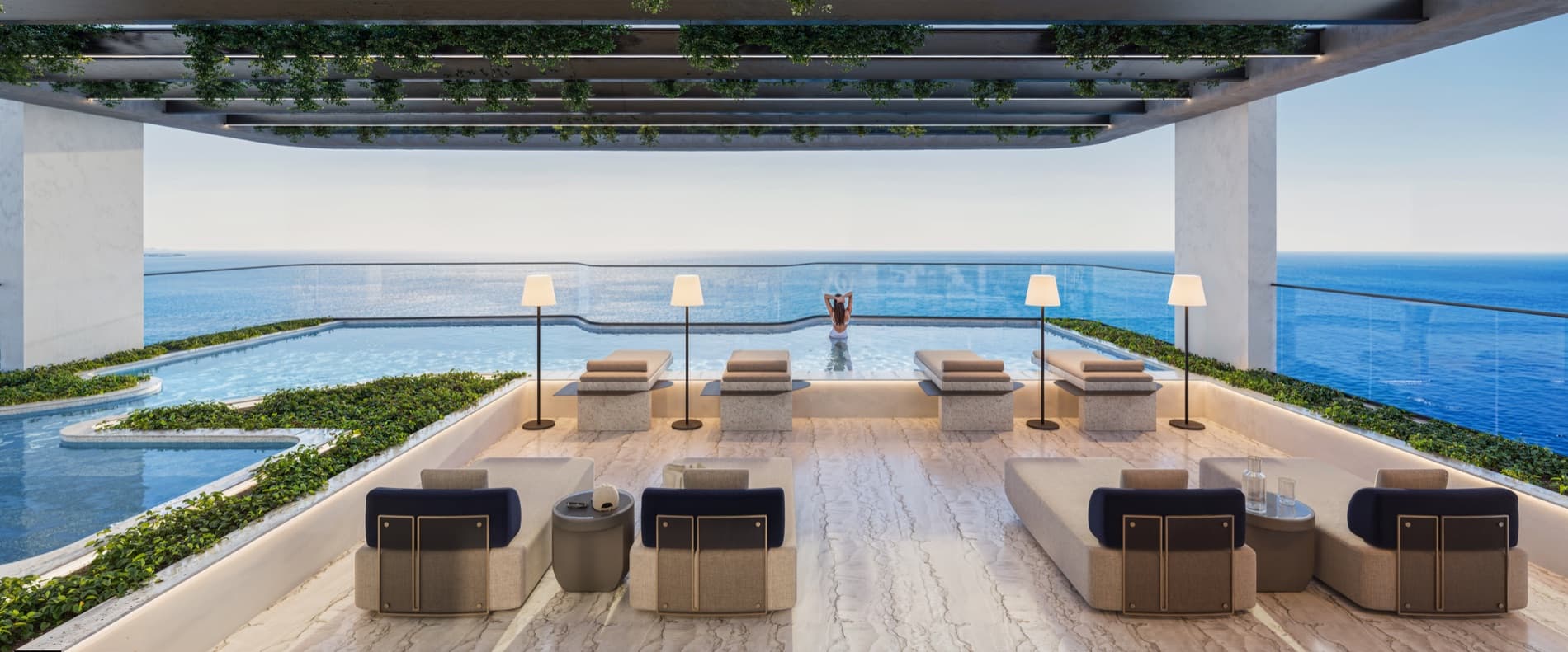 Piscina e hidromassagem do Yacht by Fama