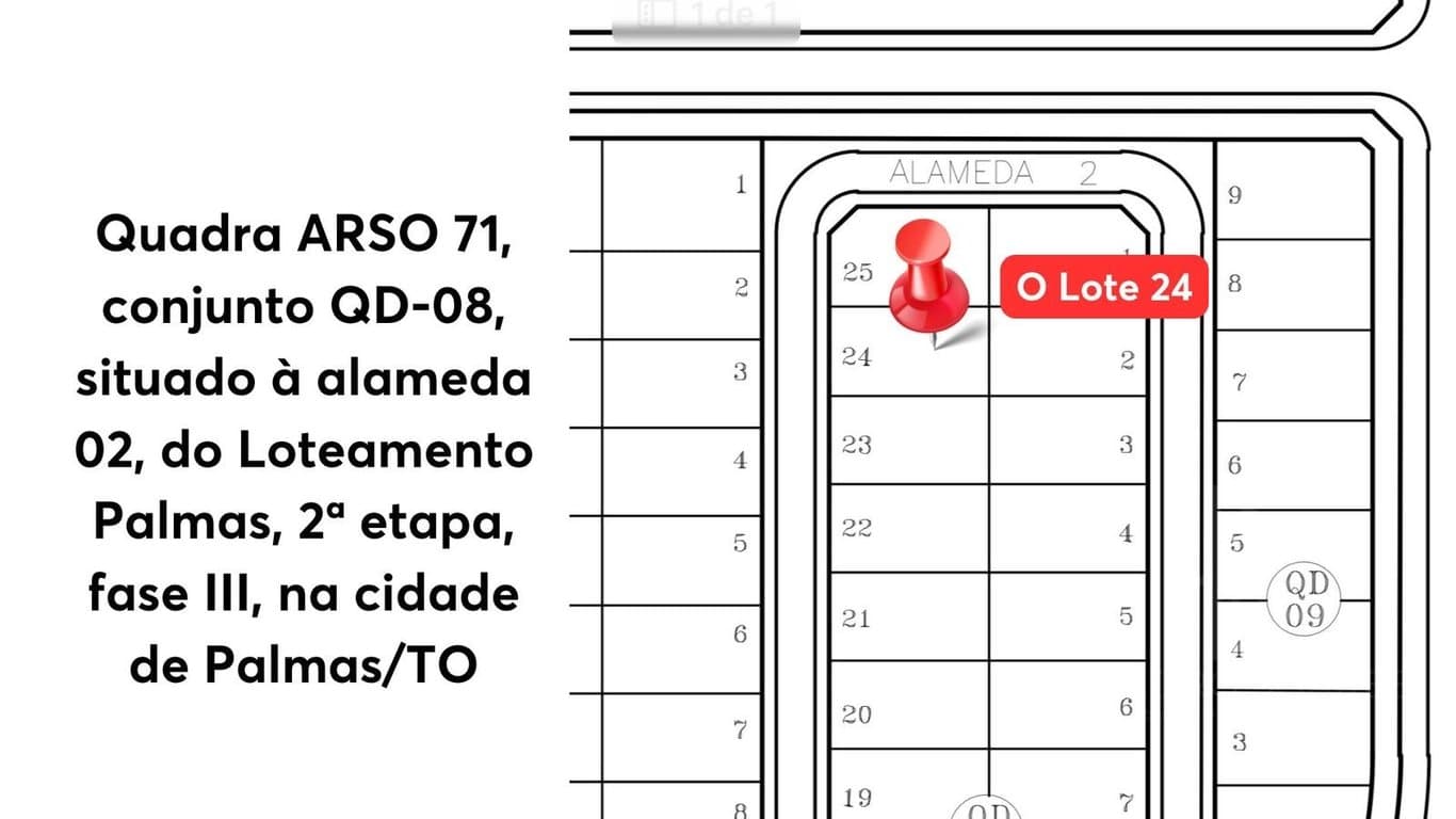 Foto 2 do imóvel Lote na Quadra 703 Sul ( Arso 71 ) 450m2 em Palmas-TO