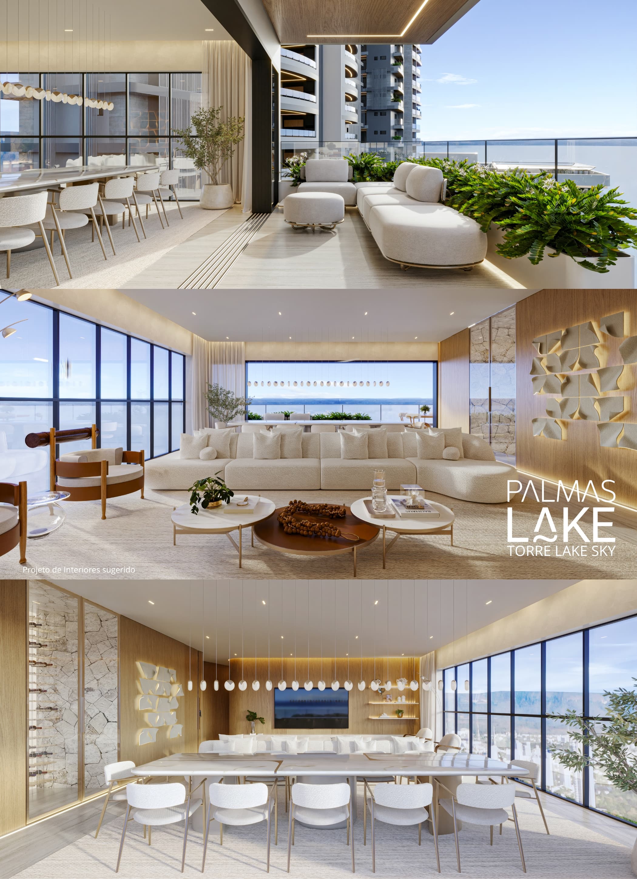 Living superior com varanda e vista permanente