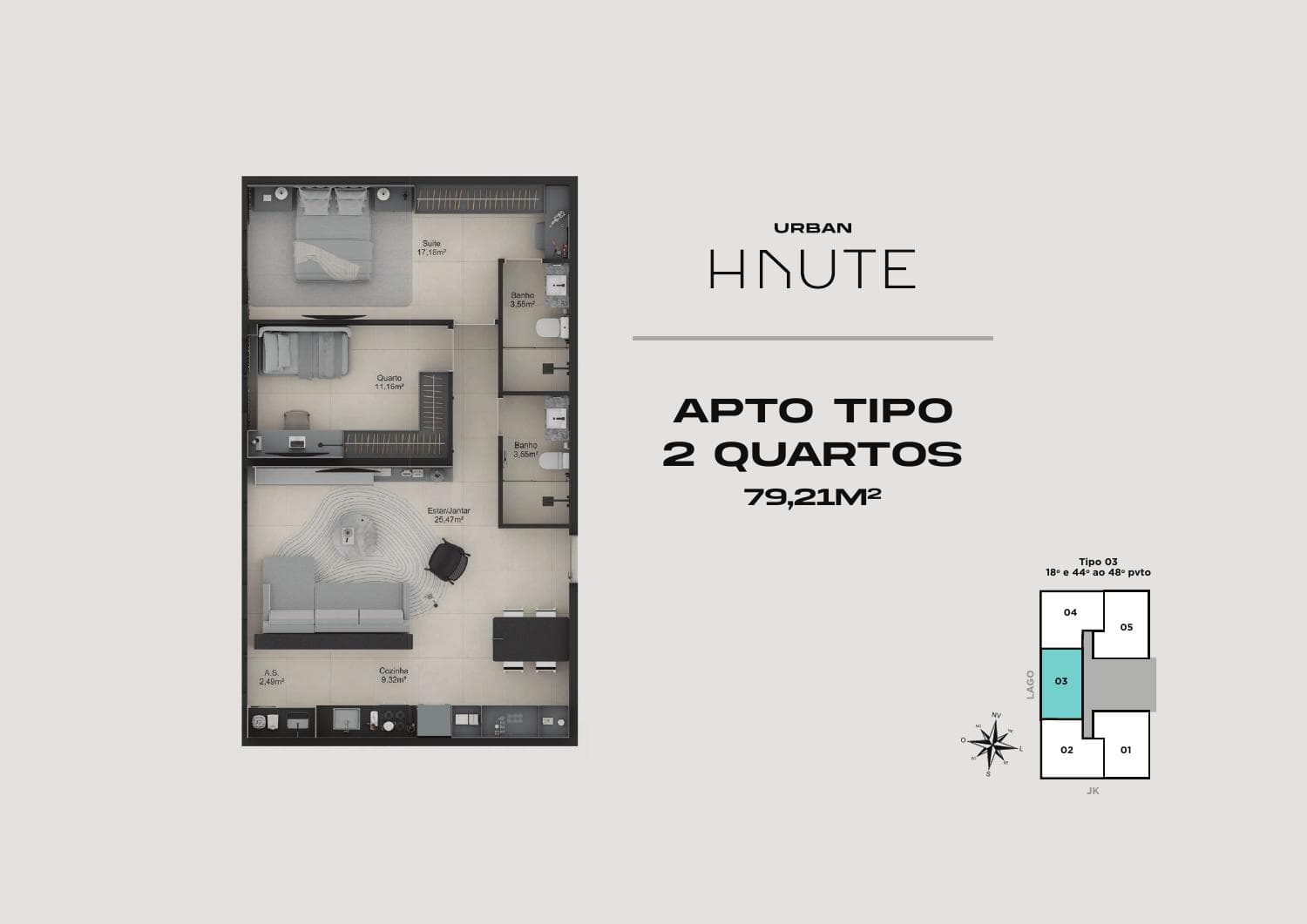 Planta Urban Haute 2 quartos