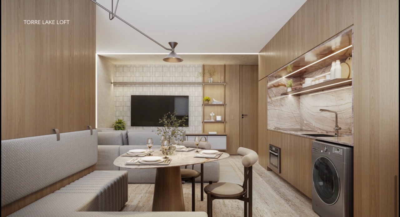 Sala e cozinha integradas